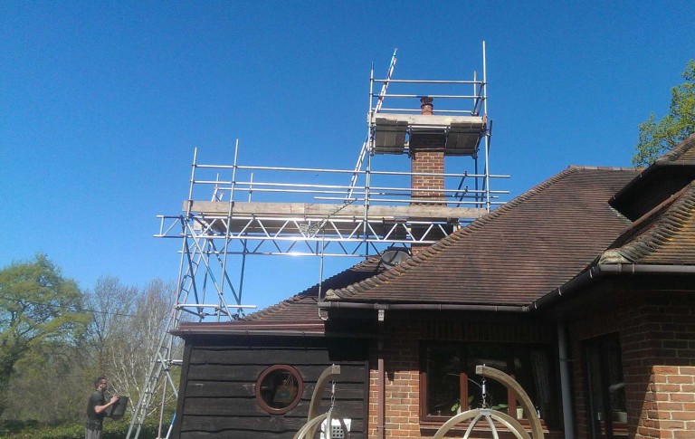 Chimney Scaffold - Wimborne Scaffolding | We Cover Dorset, Hampshire